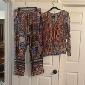 Johnny Was pants and top set size L